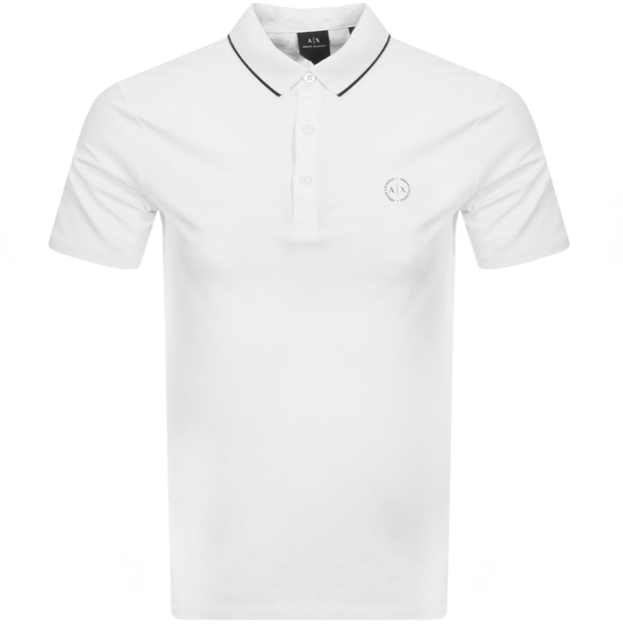 Alternative Image for ProductArmani Exchange Tipped Polo T Shirt White1